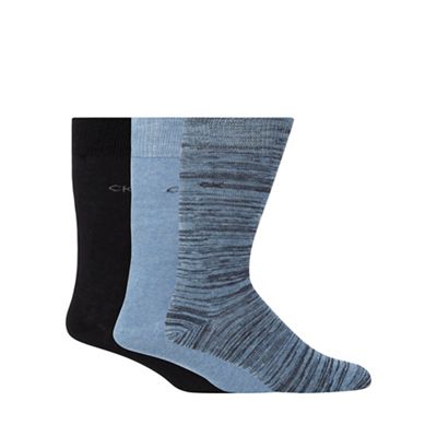 Pack of three blue space dye socks